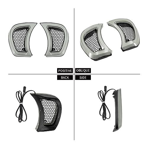 Motorcycle Headlight Vent Accent Turn Signal LED Indicator Side Lights For Harley Road Glide FLTRX 2015-2023 (Clear Lens) - color: Clear Lens