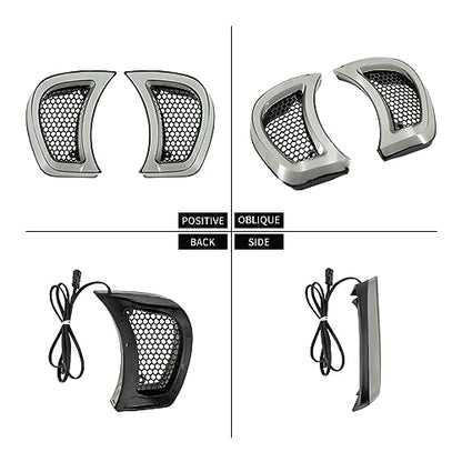 Motorcycle Headlight Vent Accent Turn Signal LED Indicator Side Lights For Harley Road Glide FLTRX 2015-2023 (Clear Lens) - color: Clear Lens