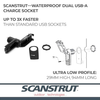 Scanstrut SC-USB-02 ROKK Charge+ Waterproof Dual USB Fast Charge Socket