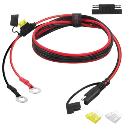 CUZEC 4FT/1.22m 14AWG Ring Terminal To SAE Harness Quick Connect/Disconnect Assembly, 20A Fuse