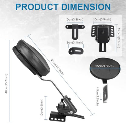 Adjustable Plug-in Driver Backrest With Back Rest Pad Compatible with for 1997-2024 Harley Touring Models Street Glide Road King Road Glide Electra Glide Detachable Rider Backrest - size: B Style