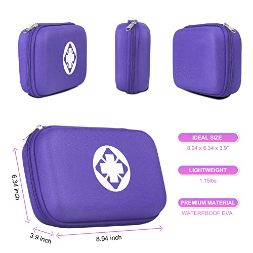 276PCS Compact Small First Aid Kits for Home Businesses Urgent Essential Mini First Aid Kit Travel Size Car Emergency Supplies Kit for Hiking Boating Skating, Purple AMORNING - style: Purple-276Pcs