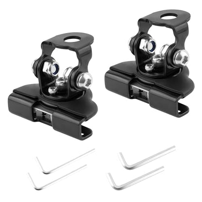 2PCS Car LED Light Bar Mounting Brackets with Hex Wrenches,Adjustable Car Accessories Hood Mount Light Brackets,Universal Car LED Grill Lights Bar Brackets for Car Truck SUV (Black) - color: Black