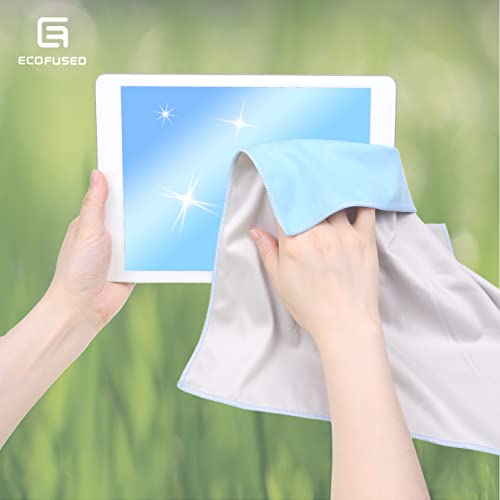 Eco-Fused Oversized Microfiber Cleaning Cloths XL - 5 Pack - 12 x 12 - Double-Sided - Microfiber & Suede for Smartphones, LCD TV, Tablets, Laptop, Camera Lenses & Other Surfaces - color: 5 Pack - 12 X 12" (Blue)
