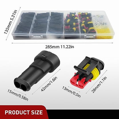 Nilight 200PCS 2 Pin Electrical Connector ‎Plug Male Female Terminal Wire Waterproof Connectors 2 Way Automotive Connect Set for Car Truck Motorcycle Marine Boat 20 Sets - size: 2Pin Connector 200Pcs