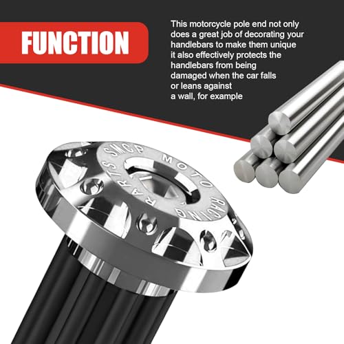 2 PCS Universal Motorcycle Bar End Plug, Shockproof Handlebar End Caps, 7/8" Aluminum Alloy Handlebar Grip End Caps Replacement, for Most Motorcycles (Silver) - color: Silver