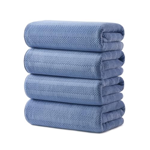 ecolook 4 Pack Microfiber Bath Towels, 31 x 63 inches Extra Large Bath Towel Set, Super Soft Highly Absorbent Bath Towels Set of 4, Quick Dry Lightweight Bathroom Towels for Spa, Pool, Gym, Navy - color: Navy, size: 4 Pack Bath Towel