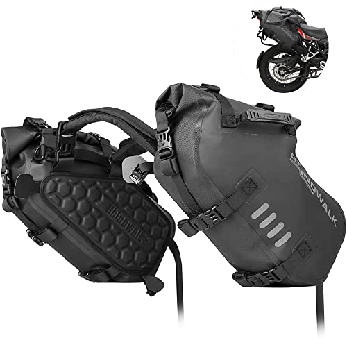 Rhinowalk Motorcycle Saddlebags 18L(9L*2) Waterproof Motorbike Side Bags, Travel Luggage Panniers with Shoulder Strap for Adventure & Sport Motorcycle Racks, 1 Pair - size: 18L