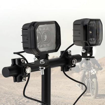 Windance 2pcs Light Bar Mounting Bracket 18.5-27mm/0.72-1.06 inch Aluminum Auxiliary Spotlight Tube Clamp Holder for Motorcycle Scooter Pit Bike ATV UTV Front Fork Bumper Roll Bar Roof Rack (Black) - color: Black
