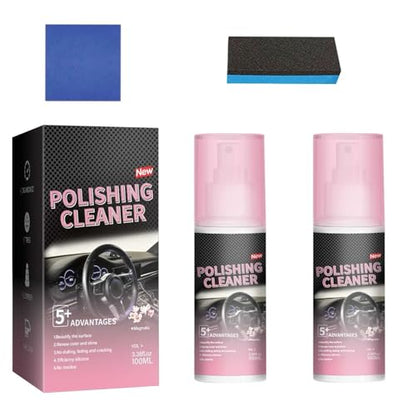 2Pcs Car Interior Cleaner, Polishing Cleaner Detailer Spray. | for Rubber, Leather& More, Multi-Surface Cleaning for Car Interior.