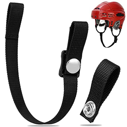Hockey Helmet Chin Strap with Single Strengthened Snap Ice Hockey Chin Strap Replacement Parts Loop Repair Kit - color: Black