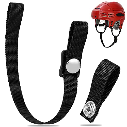 Hockey Helmet Chin Strap with Single Strengthened Snap Ice Hockey Chin Strap Replacement Parts Loop Repair Kit - color: Black