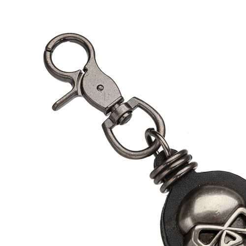 Heavy Duty Glove & Hat Clip with Carabiner, All-Metal Spring Clamp Work Glove Holder for Tool Belt, Harness, Backpack - style: Nightskull