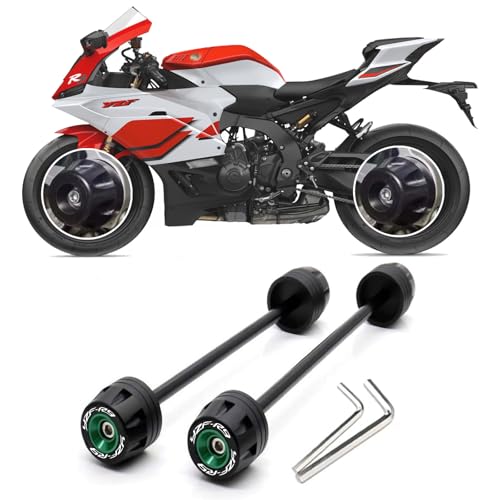 Suitable for YZF-R9 YZF R9 2026 Front and Rear axle Front Fork Anti-Collision Slider Motorcycle Wheel Protector (Green) - color: Green