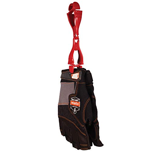 Ergodyne Squids 3400 Glove Clip Holder with Dual Clips, 6-Pack, Red - color: Red, size: 6-Pack