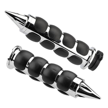 Motorcycle Hand Grips 1 Inch 25MM Handlebar Grip Throttle Non-Slip Universal Compatible with Harley Davidson Dyna Sportster 883 Road King Electra Glide Street Glide - color: Chrome-E