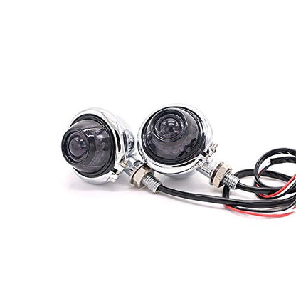 0952 Universal Motorbike LED Indicator Light Turn Signal (Chrome) - color: Chrome
