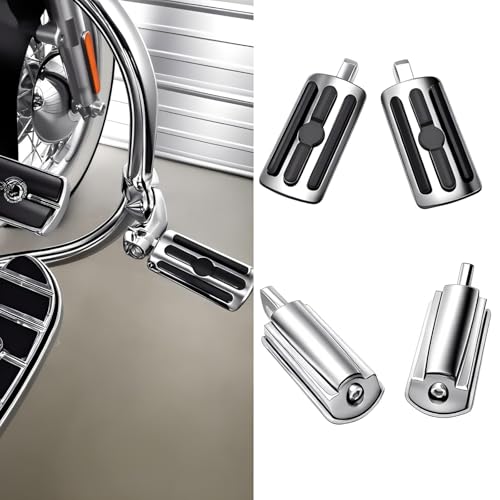 Motorcycle HD Highway Foot Pegs, Footrest, 10mm, Compatible with Harley Touring Electra Street Road Glide - color: Chrome#8