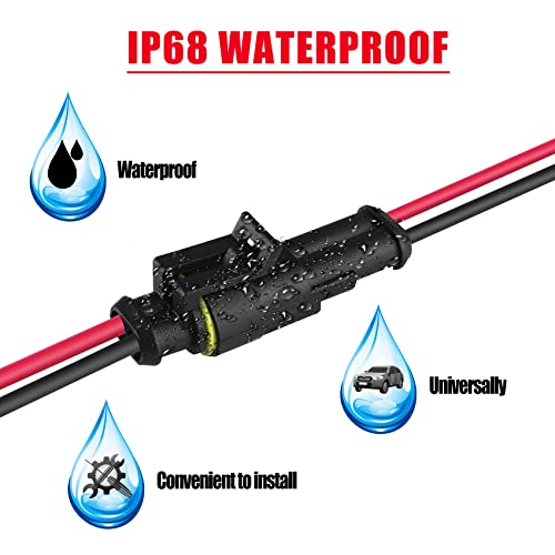 MUYI 2Pin Way 16AWG Waterproof Wire 1.5mm Series Terminal Connector-5 Kit - style: 2wire connector(5 sets)