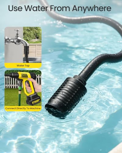 Cordless Portable Washer, Battery Operated Handheld Washer with 21V Battery & Charger, 1100 PSI, 6-in-1 Nozzle, Foam Pot, 23FT Hose, Car Washer for Home Garden Patio Driveway
