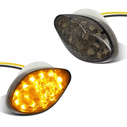 Flush Mount Turn Signals Led Smoked Motorcycle Blinkers Compatible with Honda CBR1000RR CBR600F4I CBR600F4 CBR600RR CBR929RR, Amber - color: For Honda