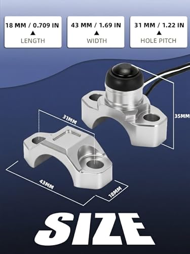 JFG RACING Dirt Bike Engine Stop Start Kill Switch Button CNC with Mounting Backplate Universal for Dirt Pit Bike MX Motocross Supermoto Racing ATV Quad KAYO-Silver - color: Sliver, size: Medium