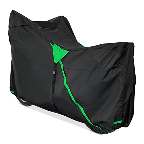 XYZCTEM Premium Motorcycle Cover Waterproof All Weather Weatherproof UV Sun Protection Snow Dust Storm High Heat Resistant Durable Lock-Holes & Side Zip & Storage Bag Fits up to 87" Motors