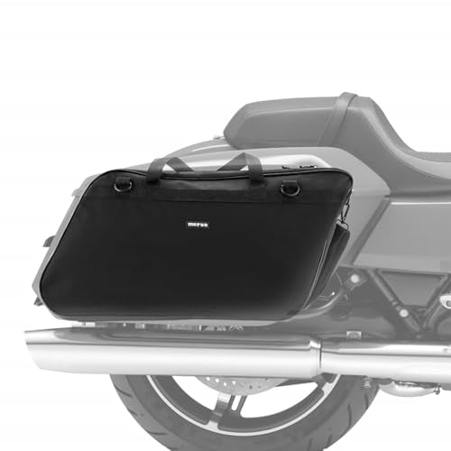Mofun Motorcycle Saddlebag Liner Bags with Tool Pockets Hard Saddle Bags Insert Compatible With Harley Touring Street Glide Electra Road Glide Road King 1993-2025, 1 Pair Black - style: All Black