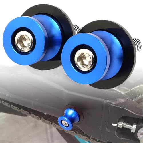 FREAXLL 6MM M6 Swingarm Spools Sliders Stand Universal Blue for YAM&-AHA YZF R1 R3 R6 MT09 MT-10/SP MT03 TRACER 700/900 GT TENERE 700 XTZ1200 FZ07 FZ09 FZ6 FZ6R FZ8 - color: Aluminum blue