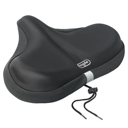 Wide Bike Seat Cover – 13.5” x 10.5” Gel Padded Bicycle Cushion for YLG Saddle – Anti-Slip, Medium Firm Support for Indoor & Outdoor Riding