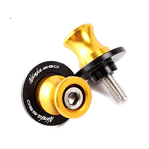 M8 for NINJA650 Motorcycle Swingarm Spools Rear Stand Screws Sliders CNC Aluminum Accessories for Kawasaki for Ninja 650 2017-2021/2020 (Color : Gold) - color: Gold