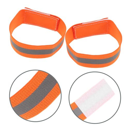 Kisangel 4pcs High Visibility Reflective Bands Adjustable Elastic Leg and Arm Straps for Night Cycling Mountain Biking and Outdoor Sports Safety Enhanced Body Visibility Gear