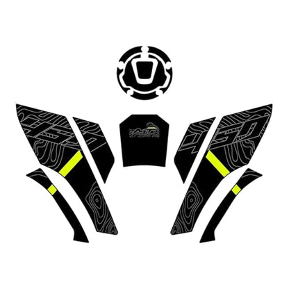 Yellow Motorcycle Fuel Tank Protector Gas Tank Stickers Decals Compatible with CFMOTO Ibex 450 2025 2026, Enhanced Friction,Anti Scratch,Waterproof,CFMOTO Ibex 450 Accessories - color: Yellow