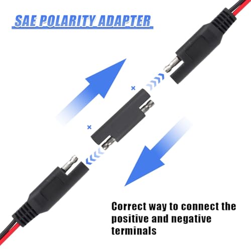 3.2FT 12V 14AWG Alligator Butterfly Clip to SAE Connector, Battery Charging Wire for Car Solar Power, Quick Release Adapter Extension Cable with Clamp, Fit for Car, Motorcycle (ButterflyClip) - size: ButterflyClip