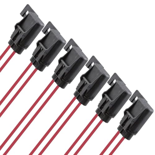 6 Pack Inline Fuse Holder 30 AWG 12 Gauge Waterproof 30A Blade Fuse Holder with Cover for Vehicle, Marine, Heavy Duty Bus Power System