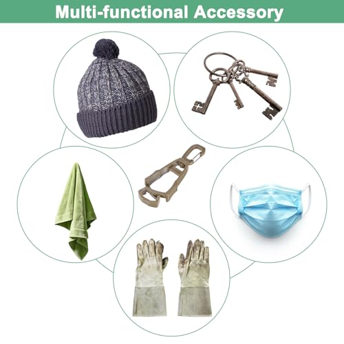 M METERXITY 3-Pack Gloves Clip for Work Glove Holders, Anti-Lost Safety Gloves Grabber Clips Keeper for Construction/Work/Accessories/Backpack/Helmet [Khaki]