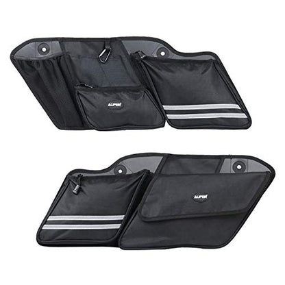 AUFER Left & Right Side Motorcycle Saddlebag Organizers Storage Bags Saddle bag Organizers Bag Compatible With For 1993-2013 Harley Touring Road King Road Glide Electra Glide Street Glide