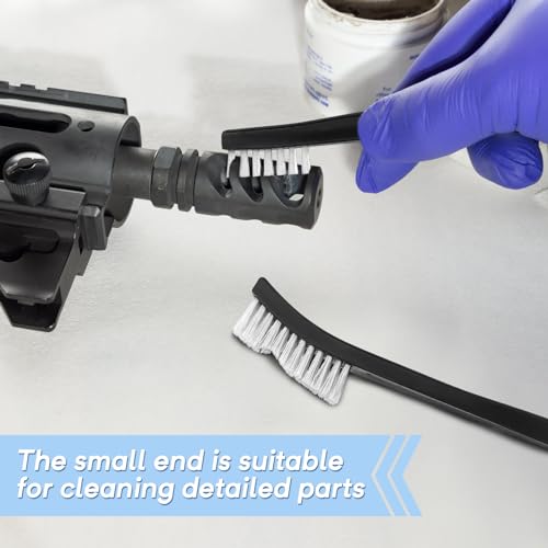 Gun Cleaning Brush, 10 Pcs All Purpose Gun Brushes, 7 Inch Double-Ended Jewelry Cleaning Brush with Plastic Handle, Gun Cleaning Bristle Brushes for Metal (10 pcs Nylon) - size: 10 pcs Nylon