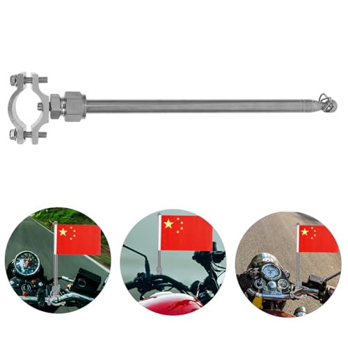 Happyyami Retractable Flagpole for Bikes Motorcycles Safety Flags for Bikes Luggage Rack Flag Mount Accessory