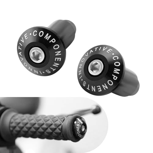 2 PCS Motorcycle Handle Bar End Plugs, Anti Vibration Grip Counterweights, Rust-Proof Protection Handlebar Grips Cap, Universal Modified Accessory for Most Motorcycles Dirt Bike (Black) - color: Black