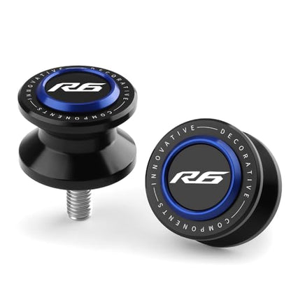 M6 Motorcycle Swingarm Spools Slider Compatible With YAMAHA YZF R6 1999-2020 2021 2022 | Swing Arm Stand Bobbins Screws YZF-R6 YZFR6 YZF600 YZF600R Accessories (blue) - color: blue