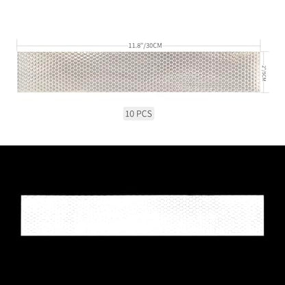Flexible Reflective Tape 2" x 11.8" -10 Pcs Waterproof Safety Warning Tape Conspicuity Strong Adhesive Reflector for Bike, Motorcycle, Traffic Safety Cones, Safety Bollard