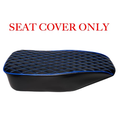 JMCHstore Blue Diamond Stitch Retro Upgraded 17'' Seat Cover for Coleman BT200X Mini Bike 196cc, Hisun 200-7 for Viper 200cc Trail Bike Cushion Replacement Parts - color: Blue Stitch