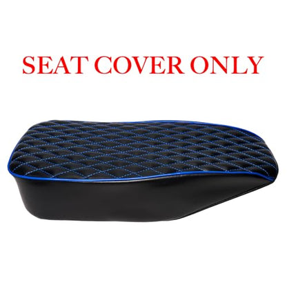 JMCHstore Blue Diamond Stitch Retro Upgraded 17'' Seat Cover for Coleman BT200X Mini Bike 196cc, Hisun 200-7 for Viper 200cc Trail Bike Cushion Replacement Parts - color: Blue Stitch