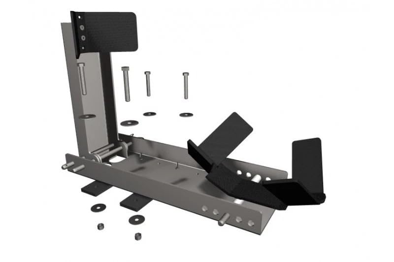 Black Removable Motorcycle Trailer Wheel Chock – SC-2000 – Folds Up, Adjustable Position, Mounts to Bracket – Includes Mounting Hardware – Easy Installation