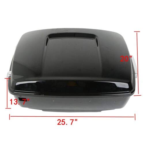 TCMT King Motorcycle Trunk Backrest Pad Top Rack Tail Light Speakers Fit For Harley Touring 1997-2008 Electra Glide Road Glide Street Glide Pack - color: With Speaker Holes: Style C
