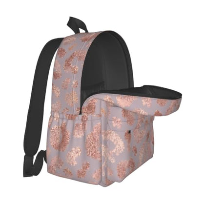 Rose Gold Leopard Skin Tote Backpack Bookbag Laptop Backpacks Multipurpose Daypack for Boys Girls School Men Women Travel Hiking - color: Pink