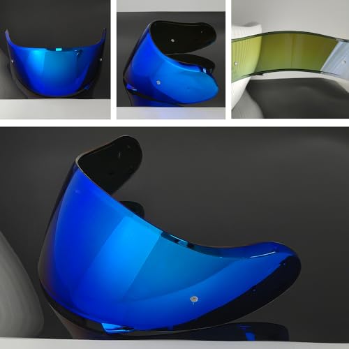 Neotec 2 Helmet Visor Replacement.CNS-3 Motorcycle Helmet Shield UV Protection Compatible with Neotec 2 (Revo Deep Blue+Anti Fog Film) - color: Anti Fog Film+revo Deep Blue