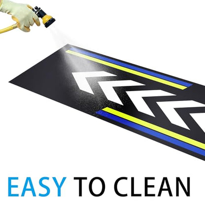 Drydiet Motorcycle Mat Garage Floor Rug Washable Parking Mats for Garage Floors Non Slip Oil Absorbent Pad Rubber Backing Layer Protects Floor(Arrow Style,98 x 31 Inch) - size: 98 X 31 Inch, style: Arrow Style
