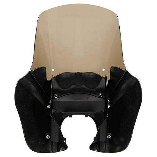 Green-L Matte Black Front Fairing with 15" Windshield Fit for Harley Dyna 2006-2017 T-Sport 2000-2003 - color: Matte Black Fairing w/ Smoked Windshield